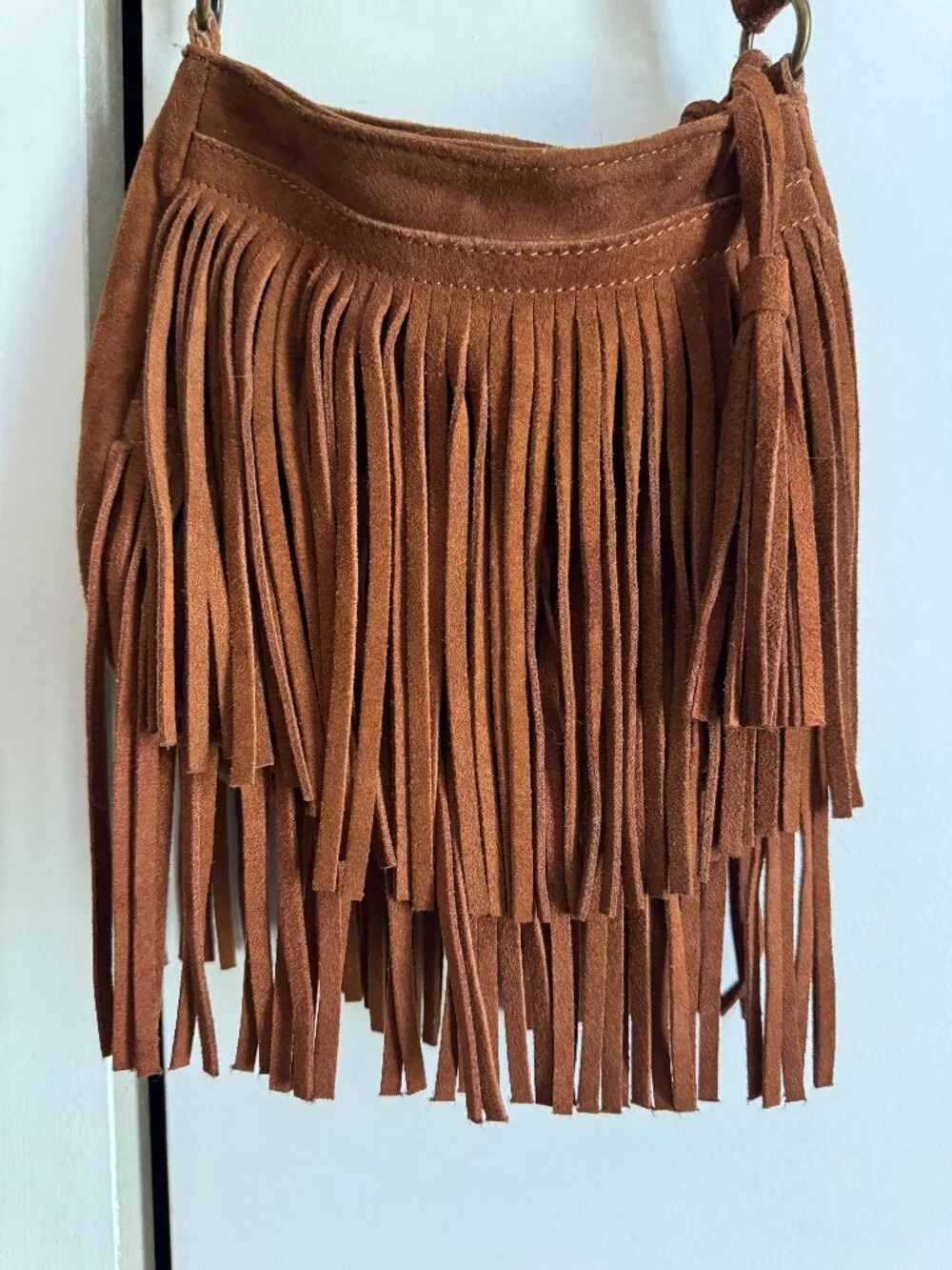 Mossimo Brown Fringe Crossbody Bag Boho Western Shoulder Purse